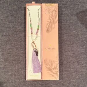 Pendants by Bomb Party Lavender and Green Beaded Necklace